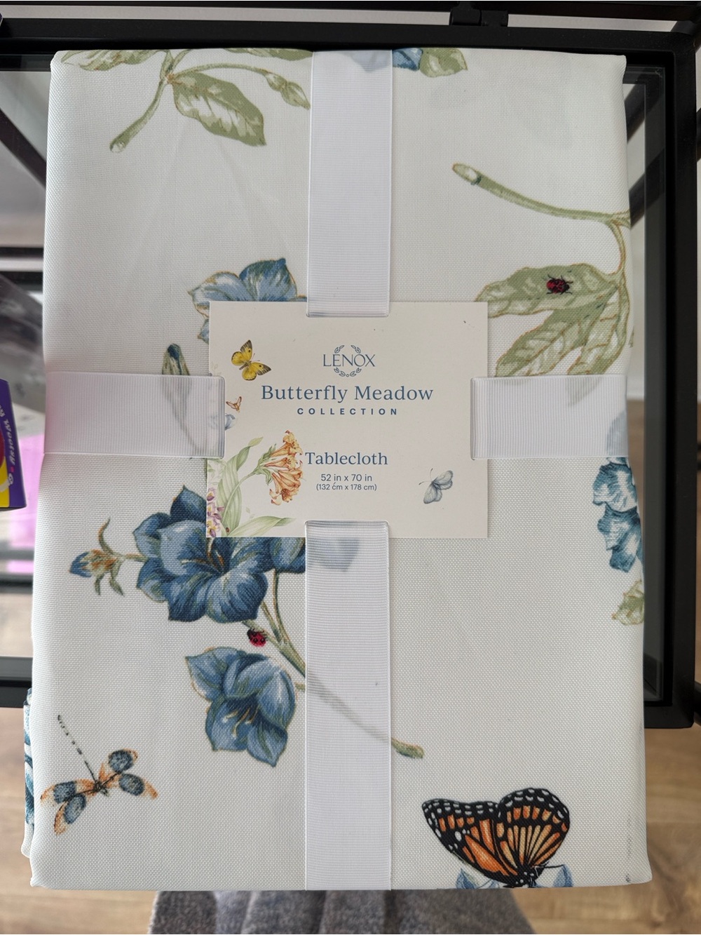 Lenox Butterfly Meadow Floral Tablecloth in Blue & Green
